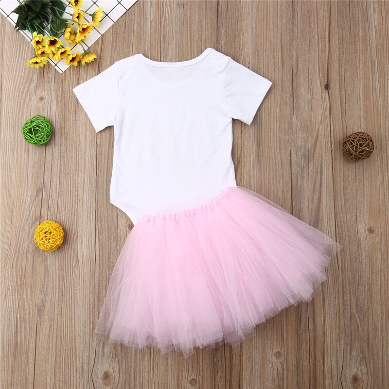 Newborn Baby Girls Easter Bunny Tops Romper+Tutu Mini Skirt Dress Outfits Clothes 2Pcs Set - ebowsos