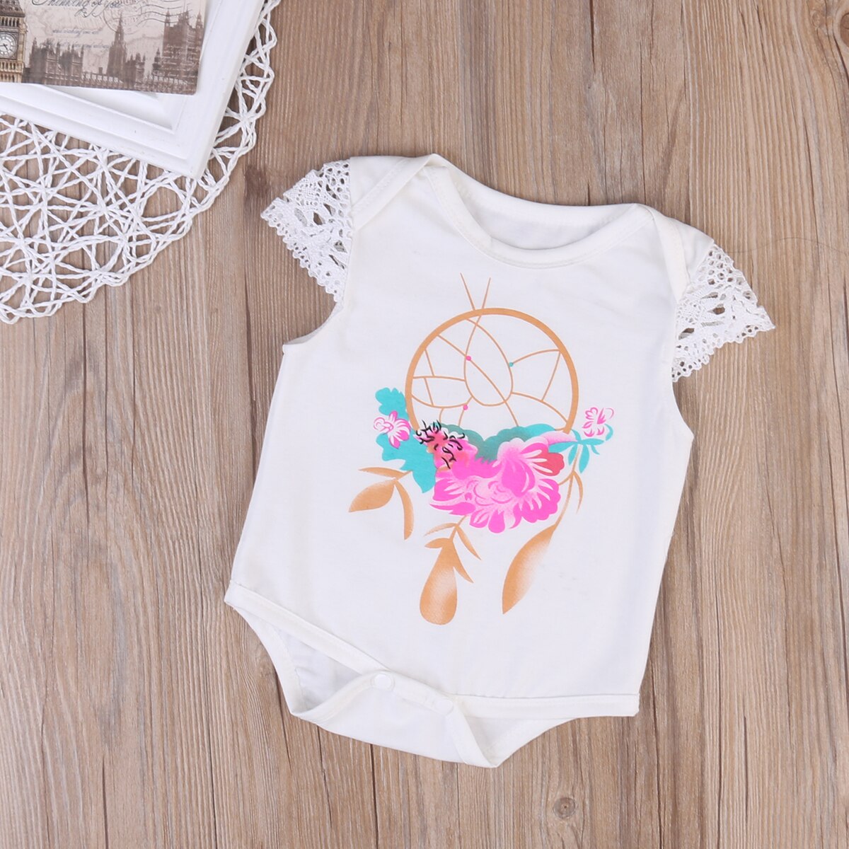 Newborn Baby Girls Floral Clothes Bodysuit Jumpsuit Bodysuit Outfits - ebowsos