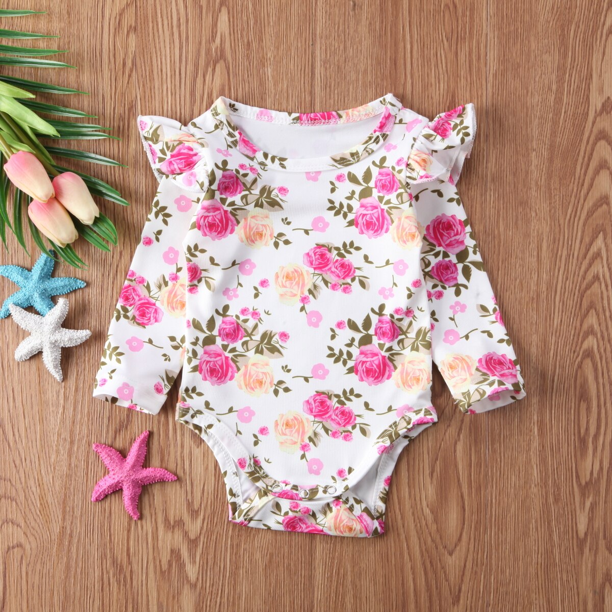 Newborn Baby Girls Floral  Outfits Kids Bodysuit Playsuit Clothes Sunsuit - ebowsos