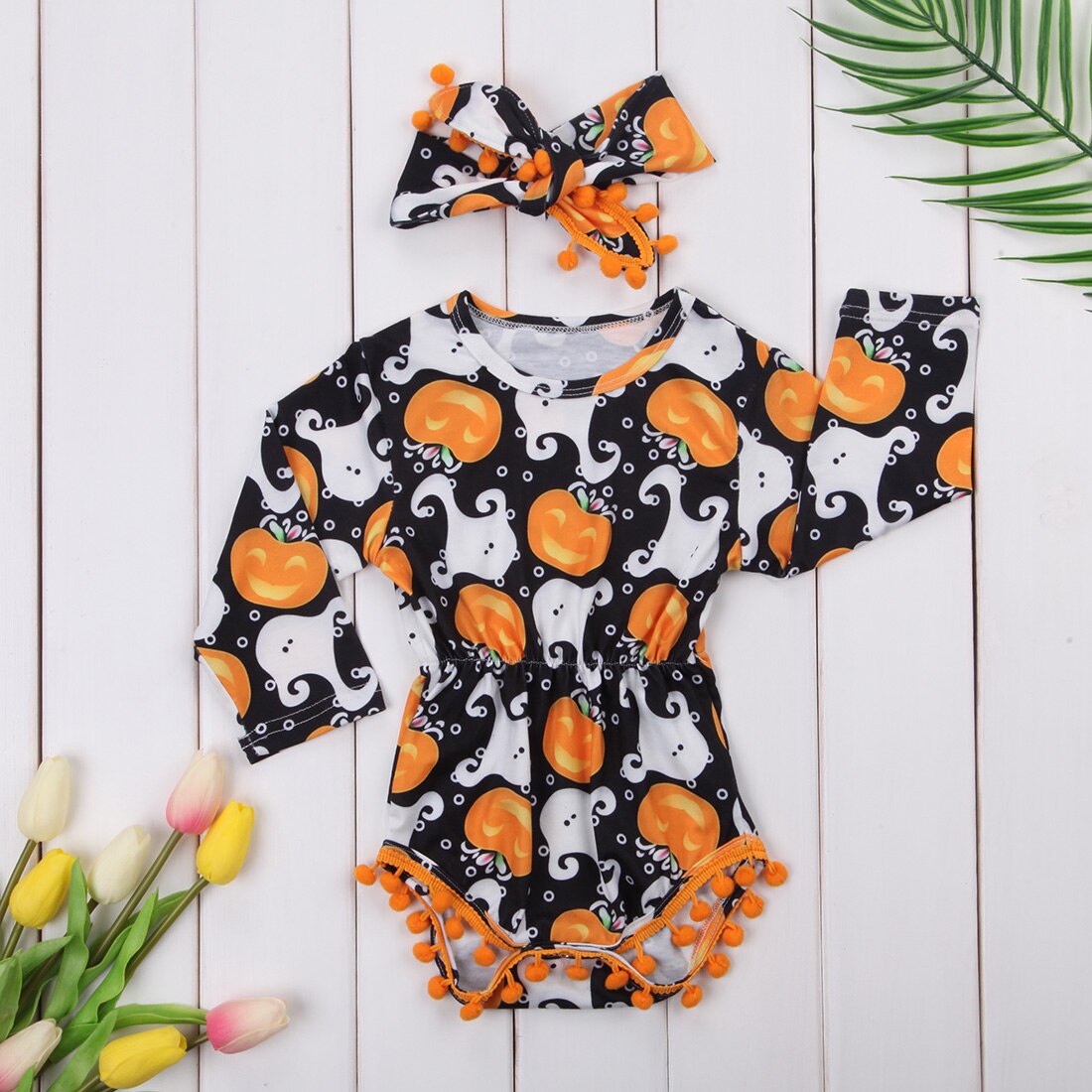 Newborn Baby Girls  Jumpsuit Playsuit Halloween Costume Clothes Outfits - ebowsos