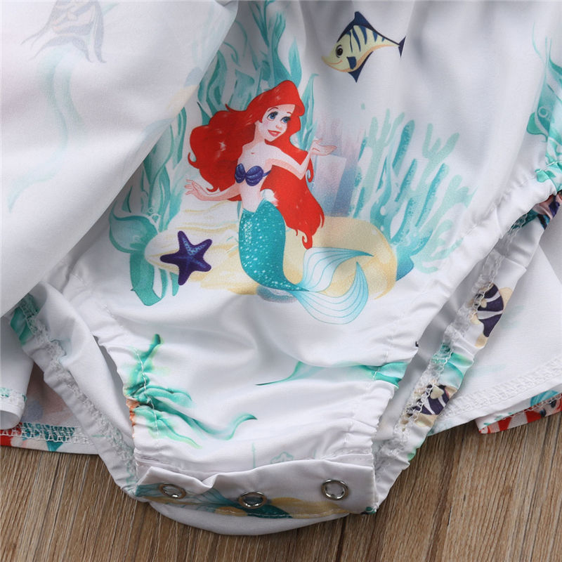 Newborn Baby Girls Mermaid Lace Tutu Romper Fancy Dress Outfits Kids Costume Cute Neck Summer Clothing - ebowsos