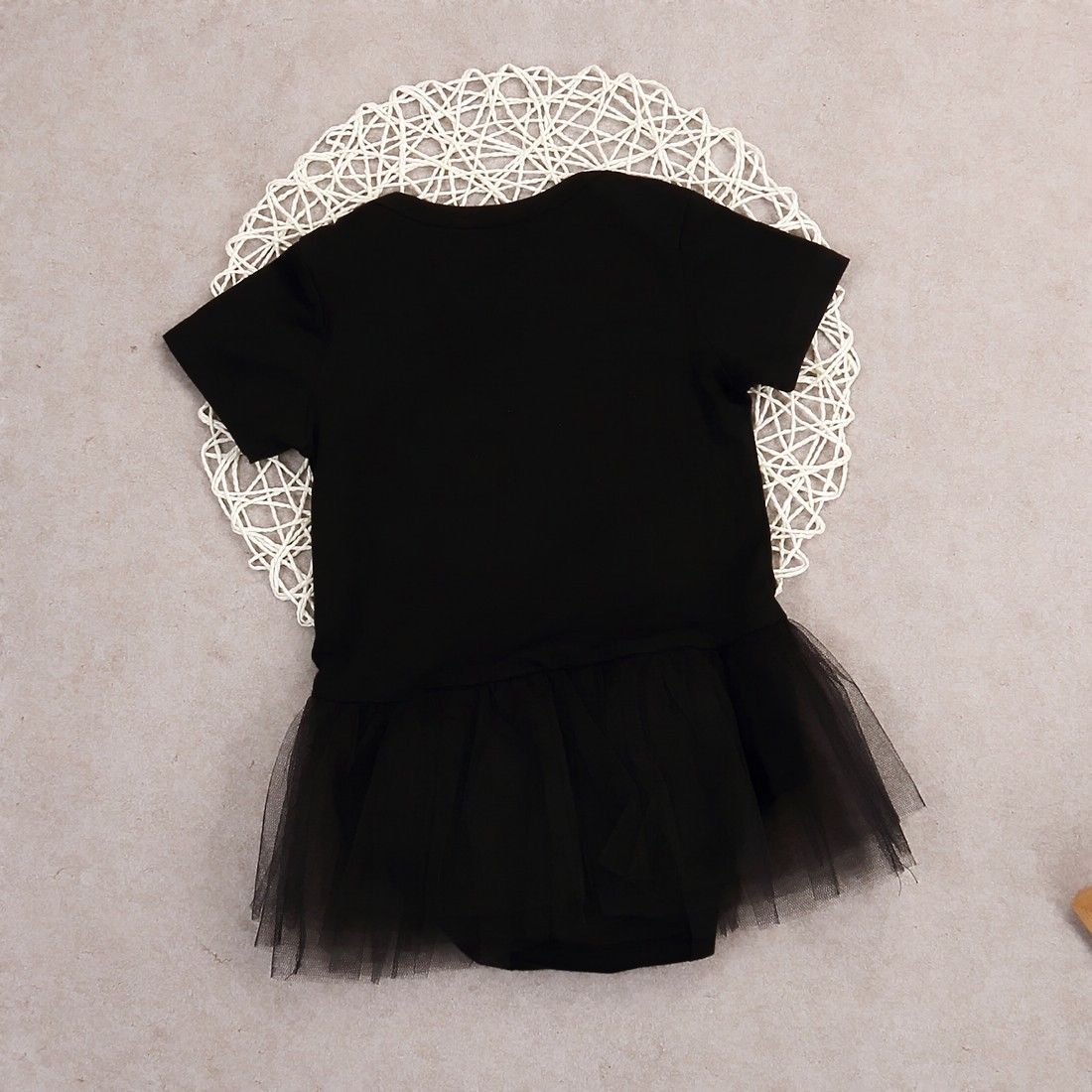 Newborn Baby Girls Queen Short Sleeve Tutu Skirt Bodysuit Short Sleeve Jumpsuit Outfit Cotton - ebowsos