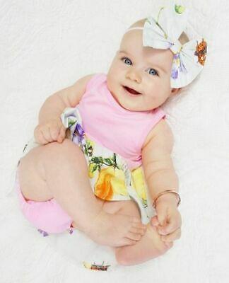 Newborn Baby Girls Summer Casual Flower Dress+Short Pants+Headband Outfits - ebowsos