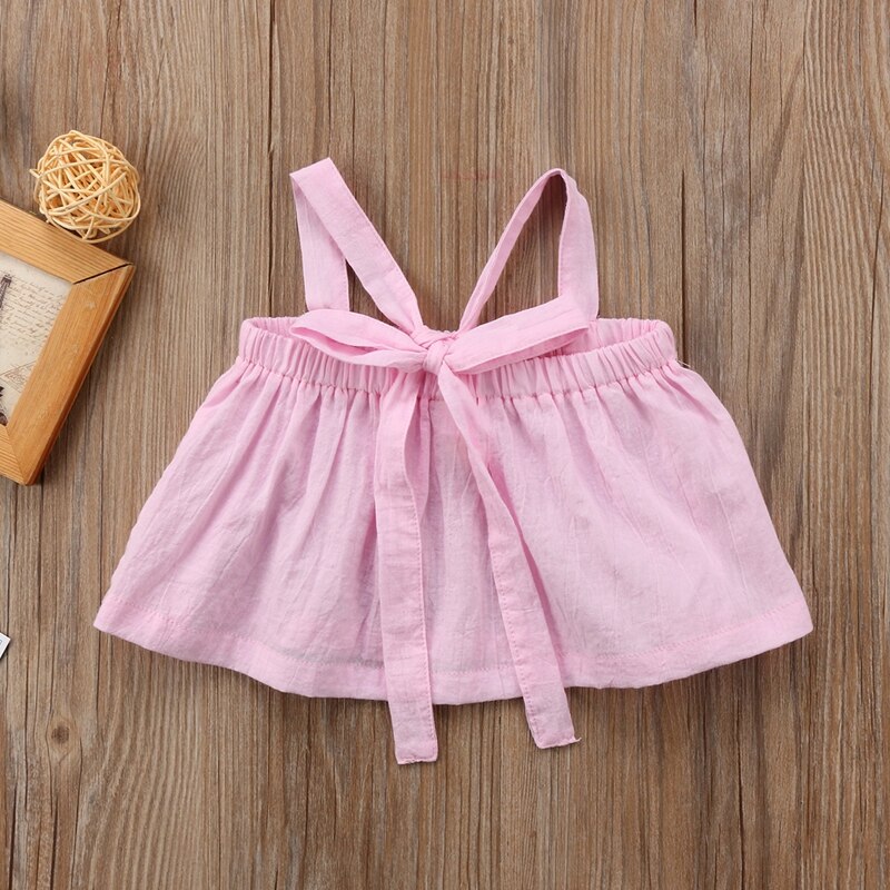 Newborn Baby Girls Summer Sleeveless T-shirt Cotton Tops Blouse Shirts Clothes Children Clothing - ebowsos