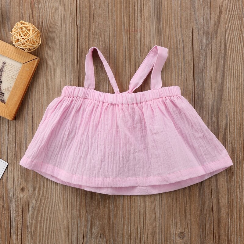 Newborn Baby Girls Summer Sleeveless T-shirt Cotton Tops Blouse Shirts Clothes Children Clothing - ebowsos