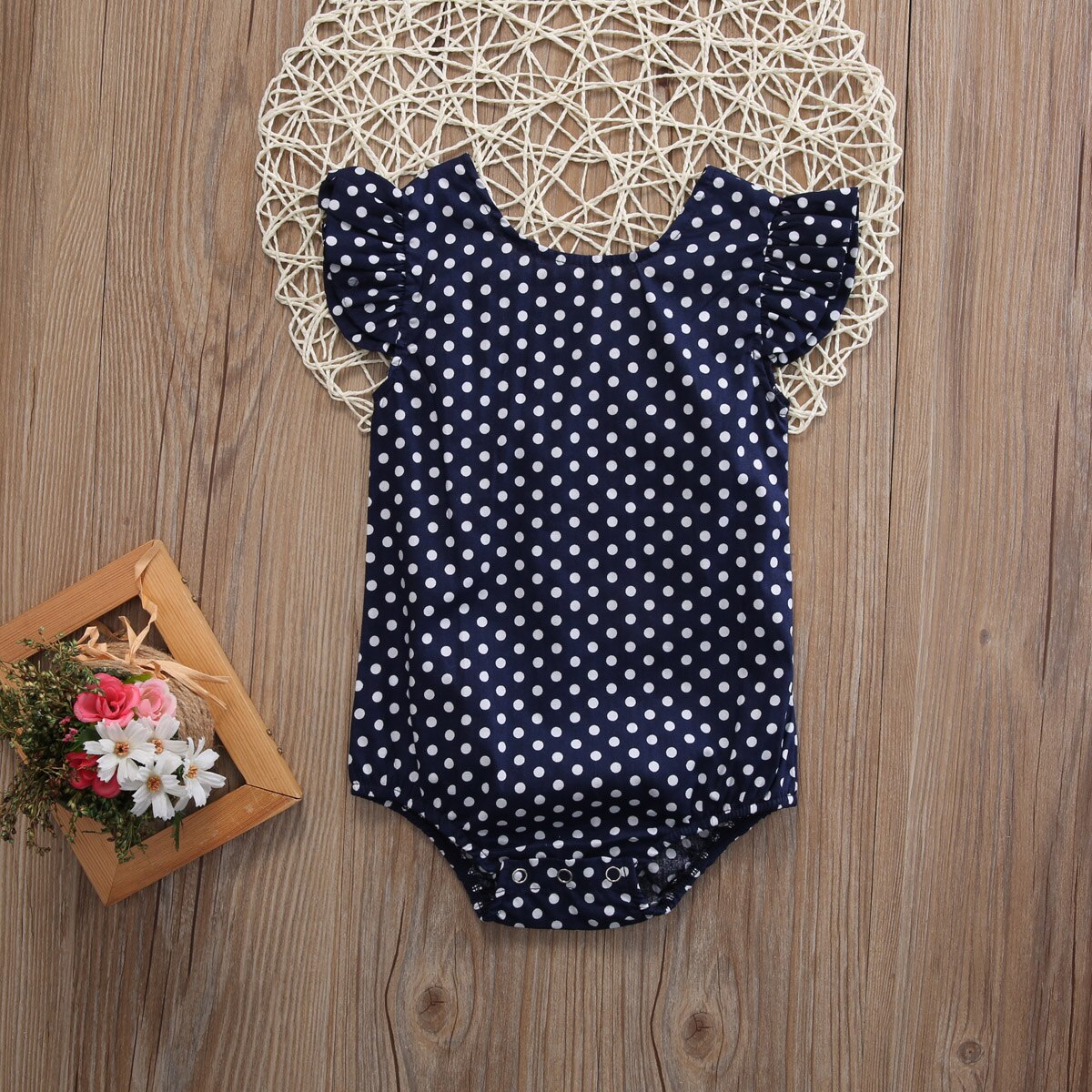 Newborn Baby Girls dot  Clothes Bodysuit One-Piece Jumpsuit Outfits - ebowsos