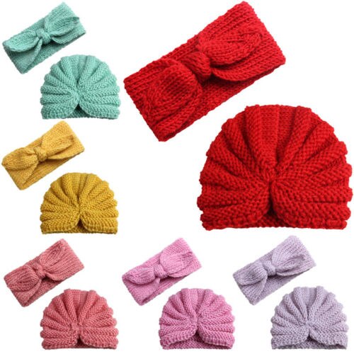 Newborn Baby Infant Girl Toddler Comfy Bowknot Hospital Caps Warm Beanie Hat - ebowsos