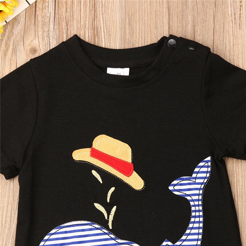 Newborn Cute Baby Boy Girl Clothes Cotton Romper Shark Bodysuit Clothes Outfit Sunsuit Clothes - ebowsos