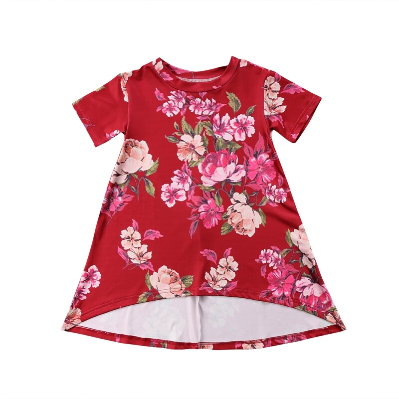 Newborn Cute Baby Girls Princess Floral Dress Sleeve Summer Clothes Toddler Kids Girls Party Dresses - ebowsos