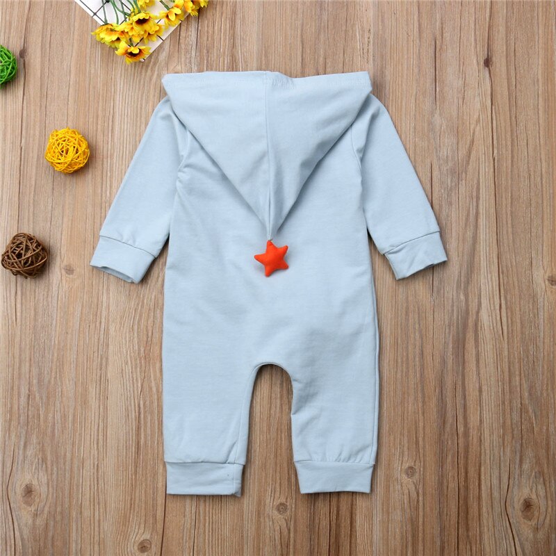 Newborn Cute Rainbow Baby Girl Boy Hooded Long Sleeve Romper Jumpsuit Autumn Baby Cotton Clothes - ebowsos