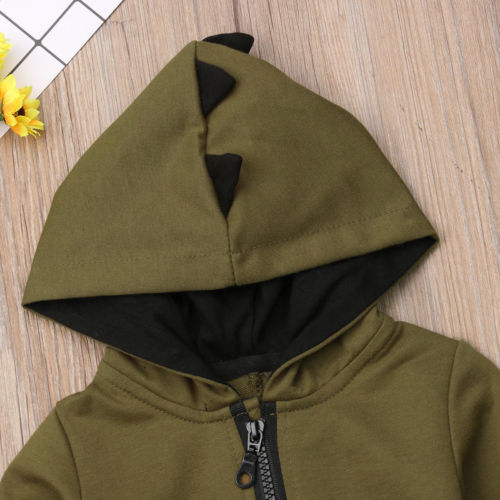 Newborn Infant Baby Boy Autumn Cartoon Cos Hooded Romper Long Sleeve Jumpsuit Clothes Outfit Long Sleeve - ebowsos