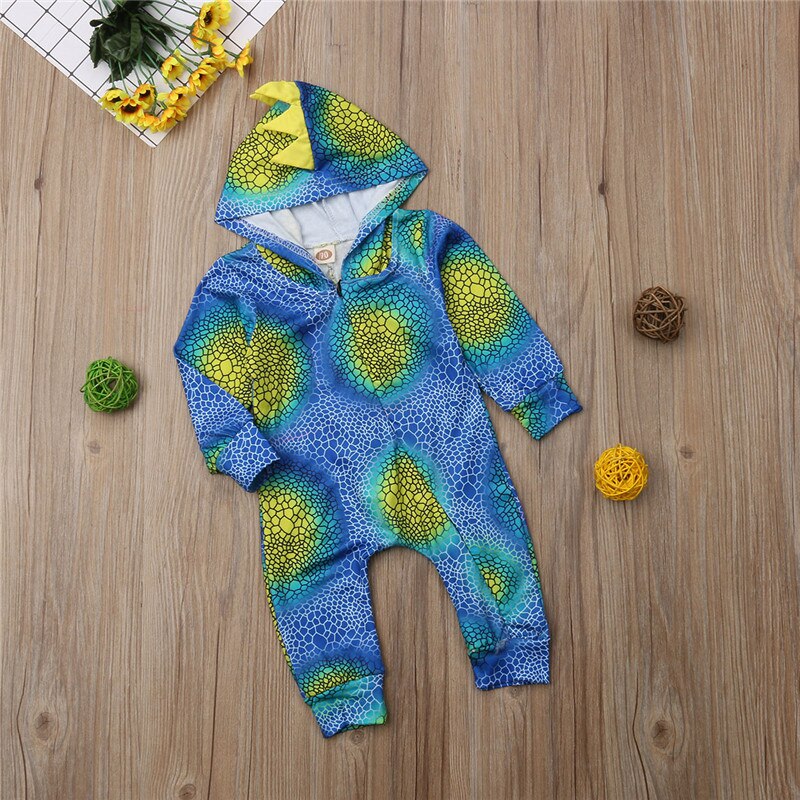 Newborn Infant Baby Boy Girl Hooded Romper Jumpsuit Outfits Cartoon Cos Clothes - ebowsos