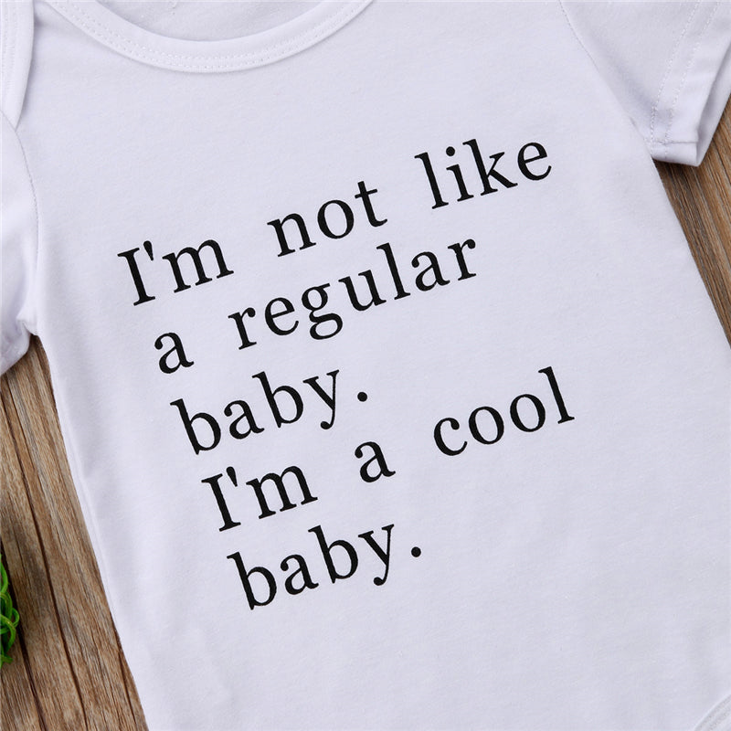 Newborn Infant Baby Boy Girl Short Sleeve Cotton Romper Letter Jumpsuit Summer Kids Clothes Outfits - ebowsos