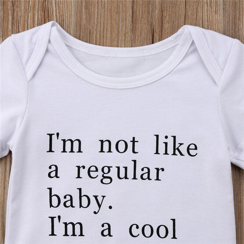 Newborn Infant Baby Boy Girl Short Sleeve Cotton Romper Letter Jumpsuit Summer Kids Clothes Outfits - ebowsos