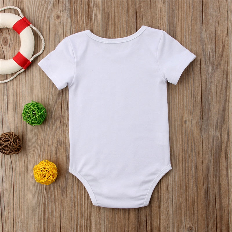 Newborn Infant Baby Boy Girl Short Sleeve Cotton Romper Letter Jumpsuit Summer Kids Clothes Outfits - ebowsos