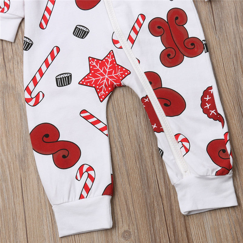 Newborn Infant Baby Girl Boy Outfit Long Sleeve Cotton Romper Jumpsuit Zip Pajamas Clothes - ebowsos