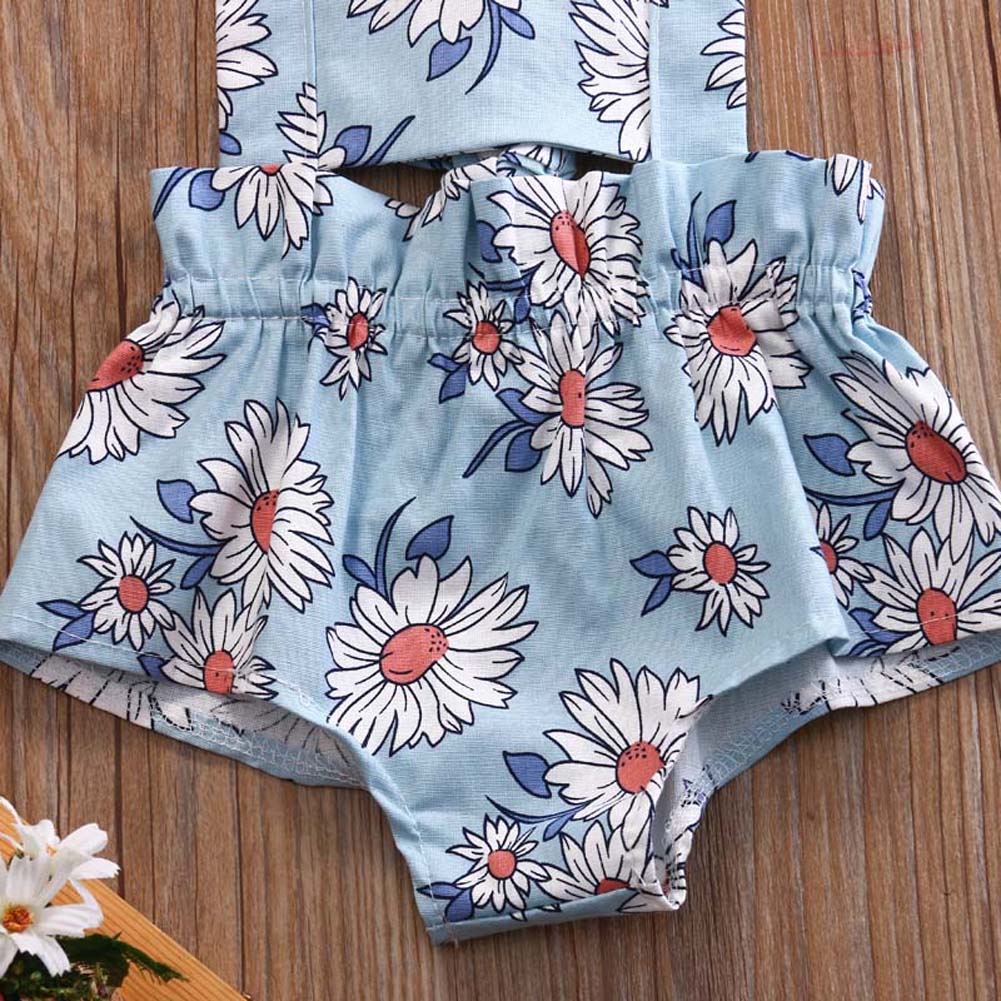 Newborn Infant Baby Girl Floral  Jumpsuit Bodysuit Outfits Sunsuit Clothes - ebowsos