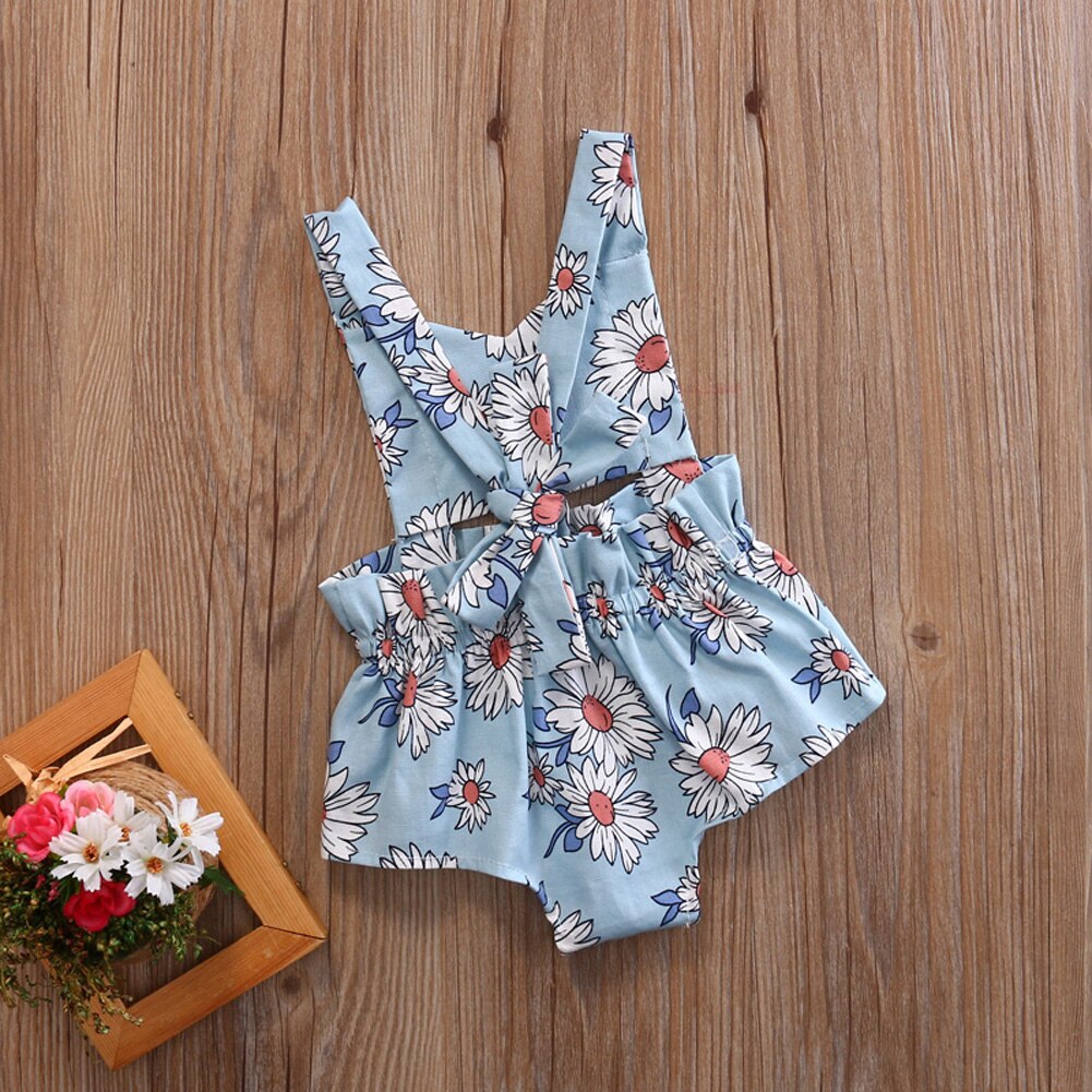 Newborn Infant Baby Girl Floral  Jumpsuit Bodysuit Outfits Sunsuit Clothes - ebowsos