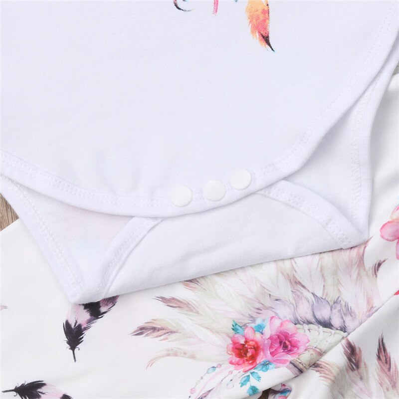 Newborn Infant Baby Girl Outfits Clothes Set Romper Long Sleeve Tops+Pants Leggings +Headband 3pcs Baby Clothing - ebowsos