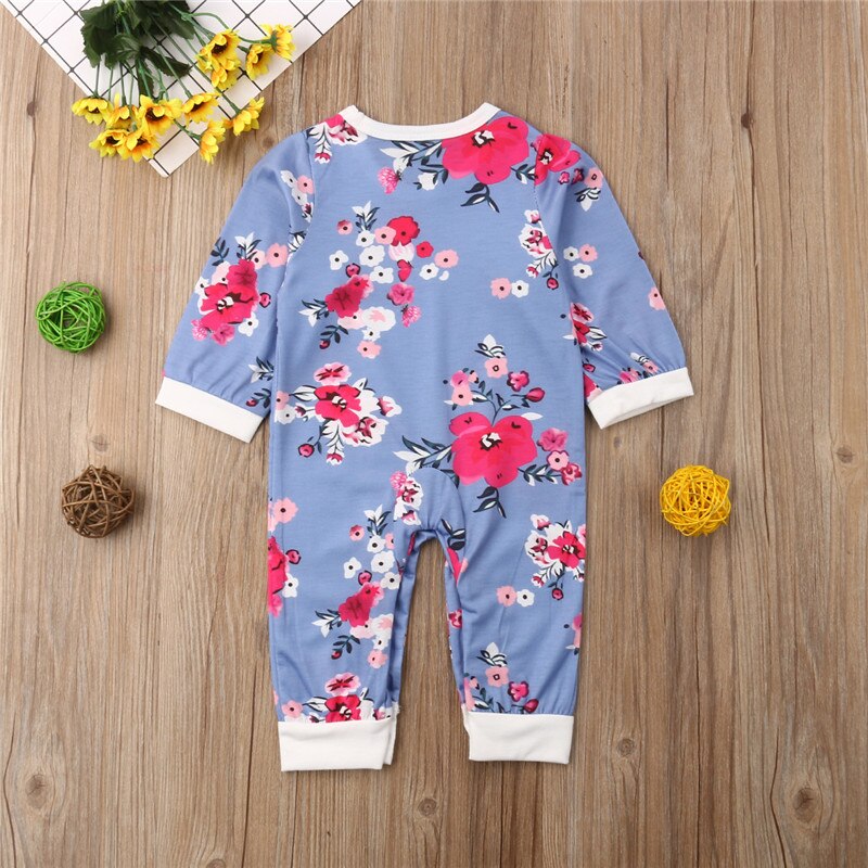 Newborn Infant Kids Baby Girls Romper Jumpsuit Outfit Boys Long Sleeve Clothes - ebowsos