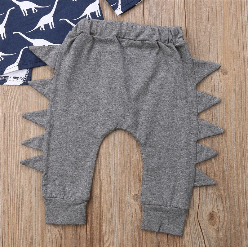 Newborn Kid Baby Boy Clothes Dinosaur Long Sleeve T Shirt Top+Pants Leggings Outfits Set - ebowsos