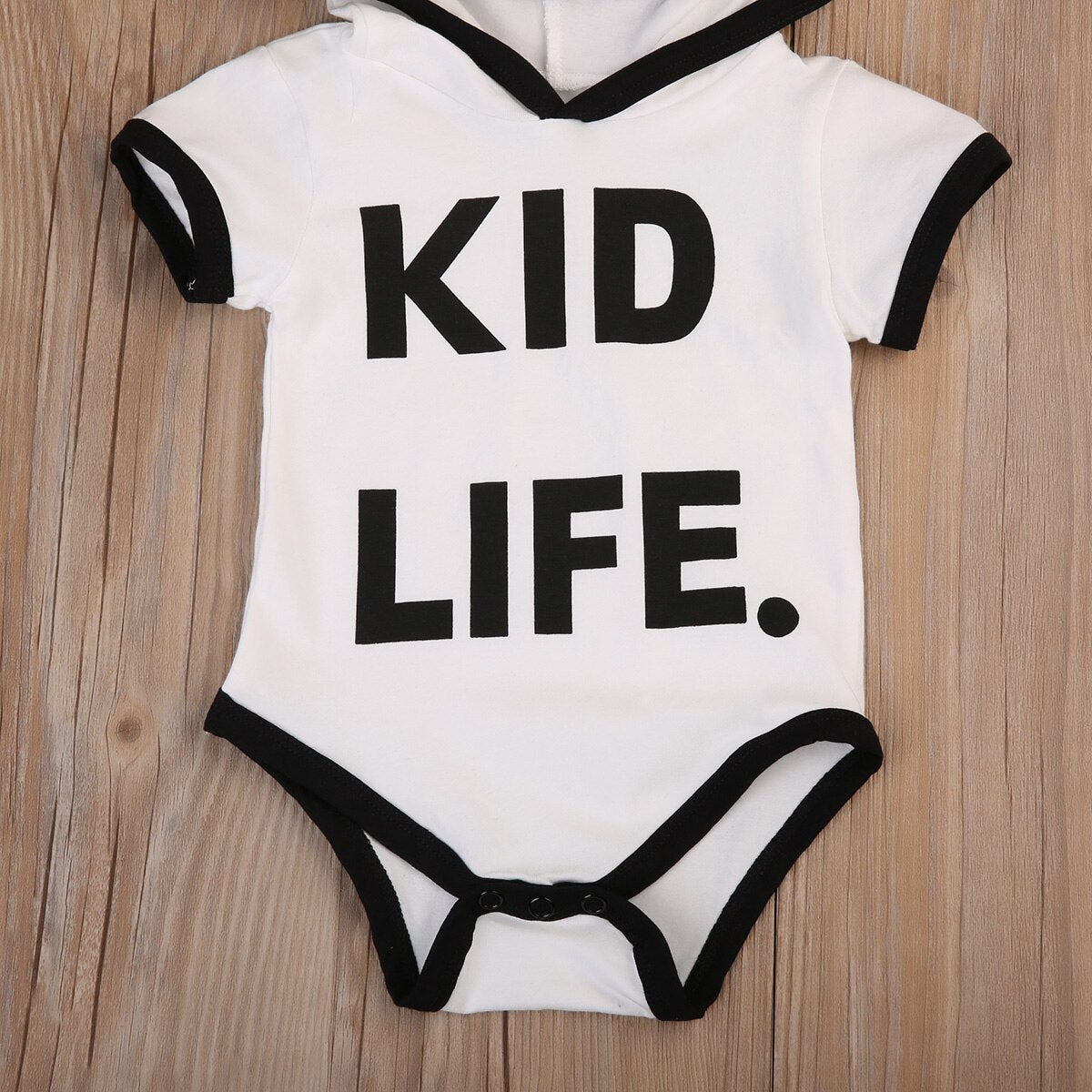 Newborn Kid Baby Boy Girl Clothes Hooded Jumpsuit  Bodysuit Sunsuit Outfit - ebowsos