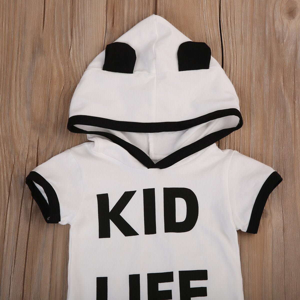 Newborn Kid Baby Boy Girl Clothes Hooded Jumpsuit  Bodysuit Sunsuit Outfit - ebowsos