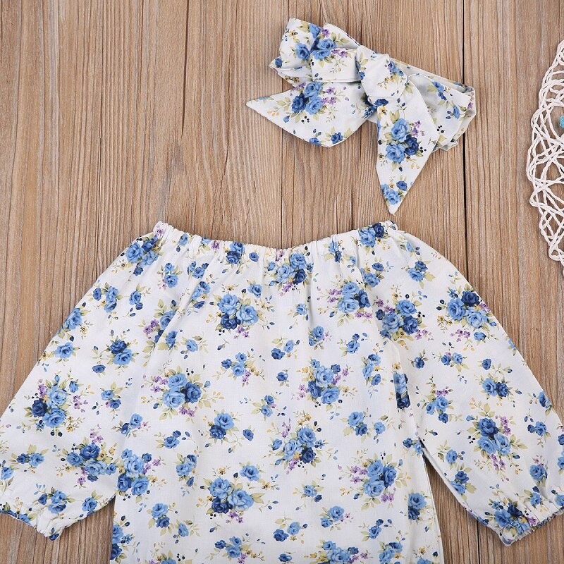 Newborn Kid Baby Girl Floral Clothes Long Sleeve Romper Jumpsuit Outfit - ebowsos