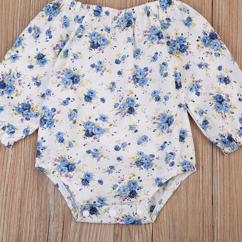 Newborn Kid Baby Girl Floral Clothes Long Sleeve Romper Jumpsuit Outfit - ebowsos