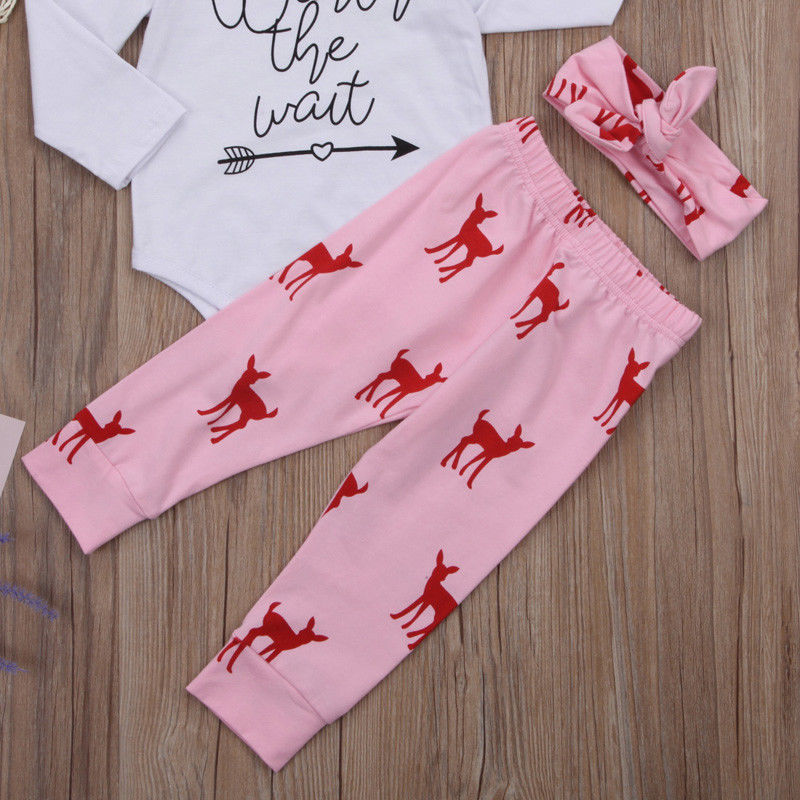 Newborn Kid Baby Infant Girl Outfit Clothes Set Jumpsuit Bodysuit Pants - ebowsos