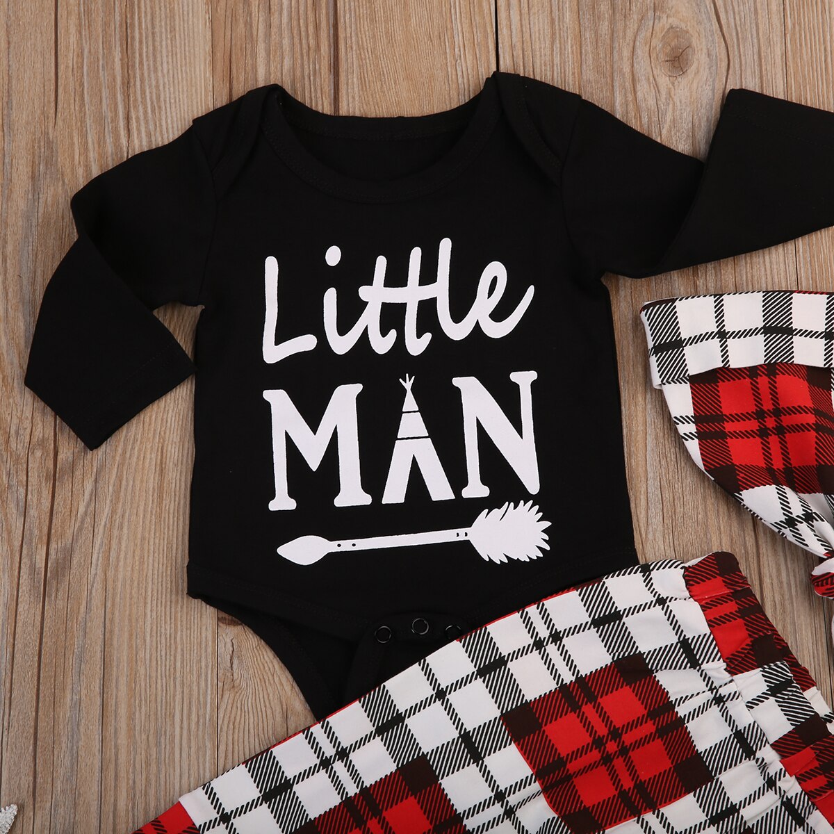 Newborn Kids Baby Boys Clothes Jumpsuit  Bodysuit +Long Pants Outfits Sets - ebowsos