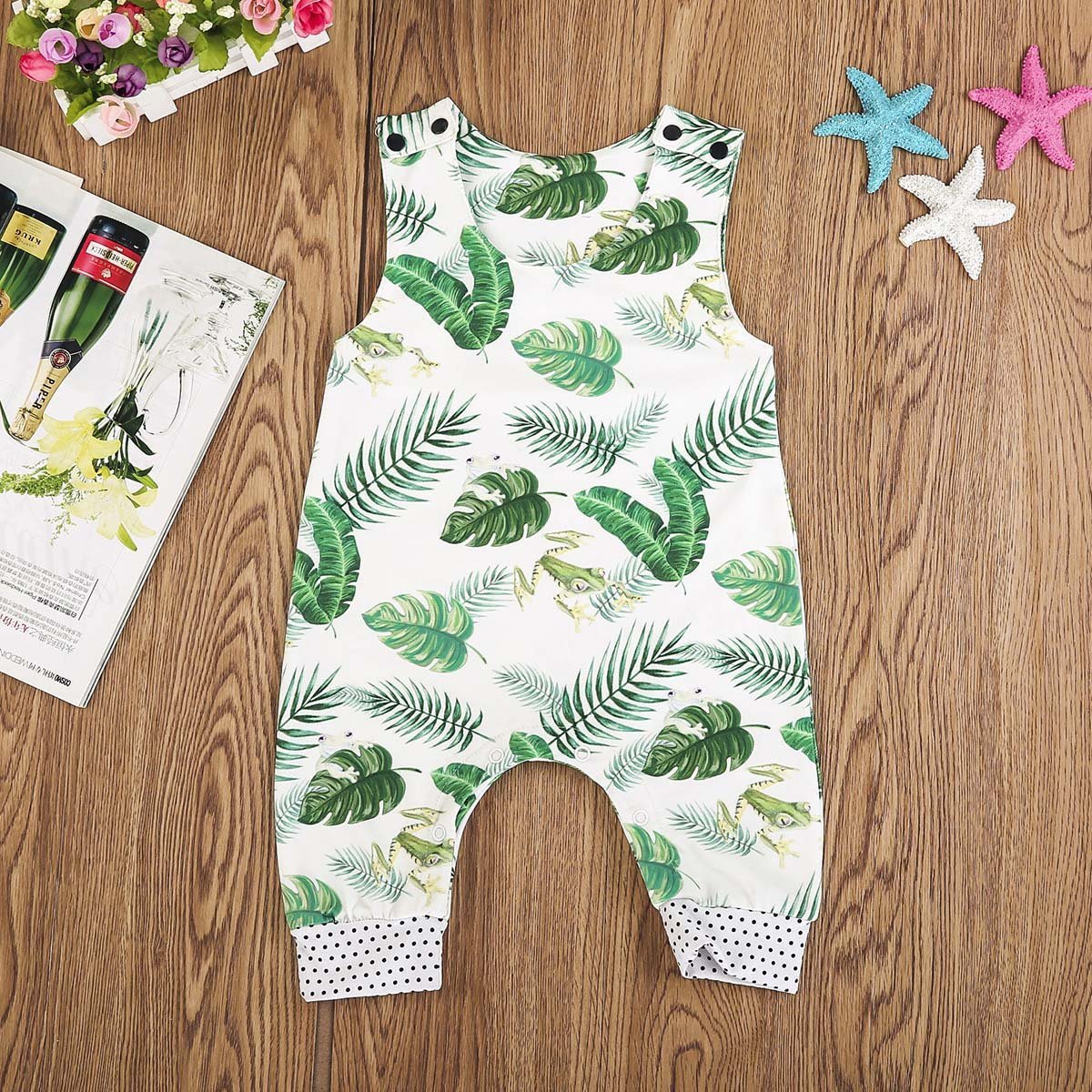 Newborn Kids Baby Boys Girls Floral Romper Jumpsuit Outfits Set Clothes - ebowsos