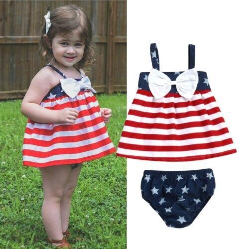 Newborn Kids Baby Girl Clothes Tops Cute Mini Sling off shoulder Dress Blouse+PP Shorts Sunsuit 2Pcs Outfit Set - ebowsos