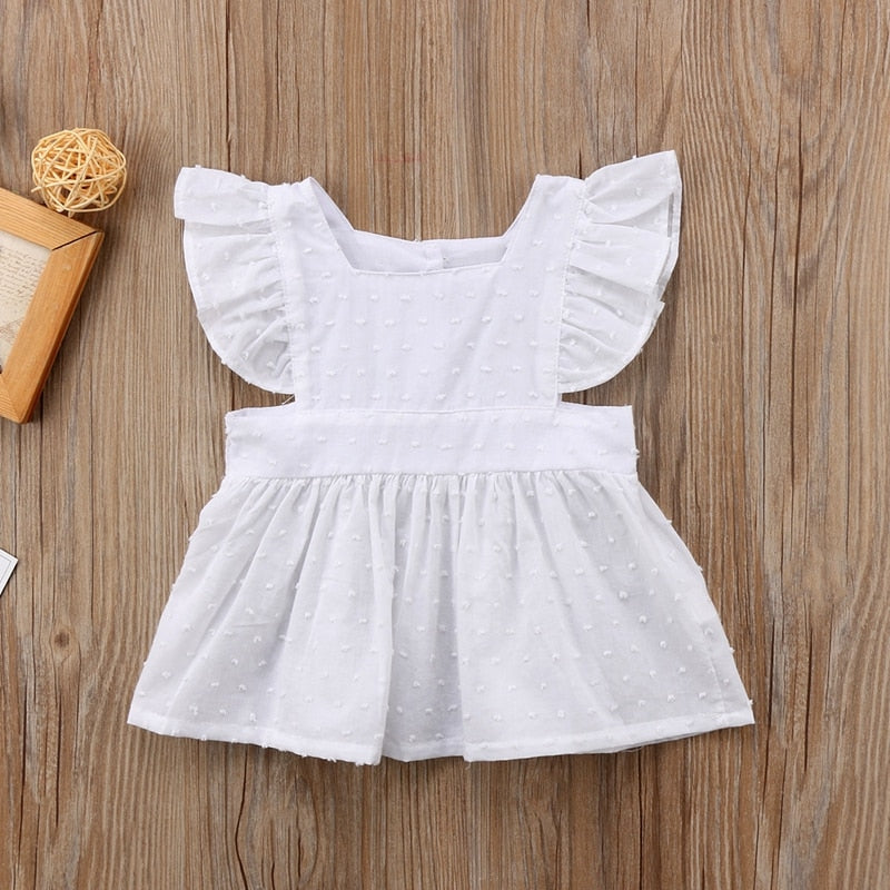 Newborn Kids Baby Girls A-line Girl Dresses Ruffle Top Blouse Dress Clothes Summer Pirncess Dress - ebowsos