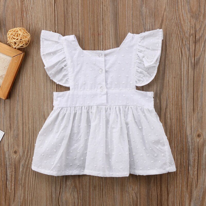 Newborn Kids Baby Girls A-line Girl Dresses Ruffle Top Blouse Dress Clothes Summer Pirncess Dress - ebowsos