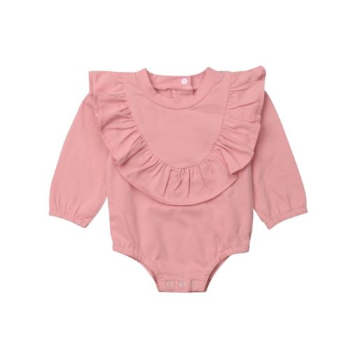 Newborn Kids Baby Girls Clothes Ruffle Romper Jumpsuit Autumn Outfit Long Sleeve Clothing - ebowsos