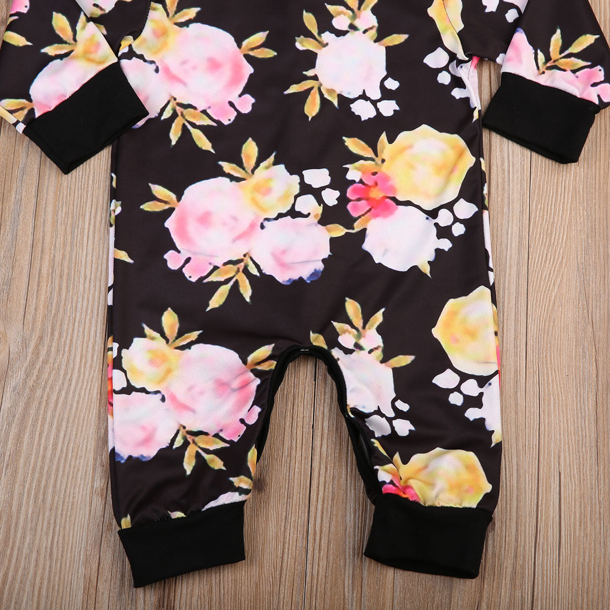 Newborn Kids Baby Girls Infant Cotton Floral Long Sleeve Romper  Outfits - ebowsos