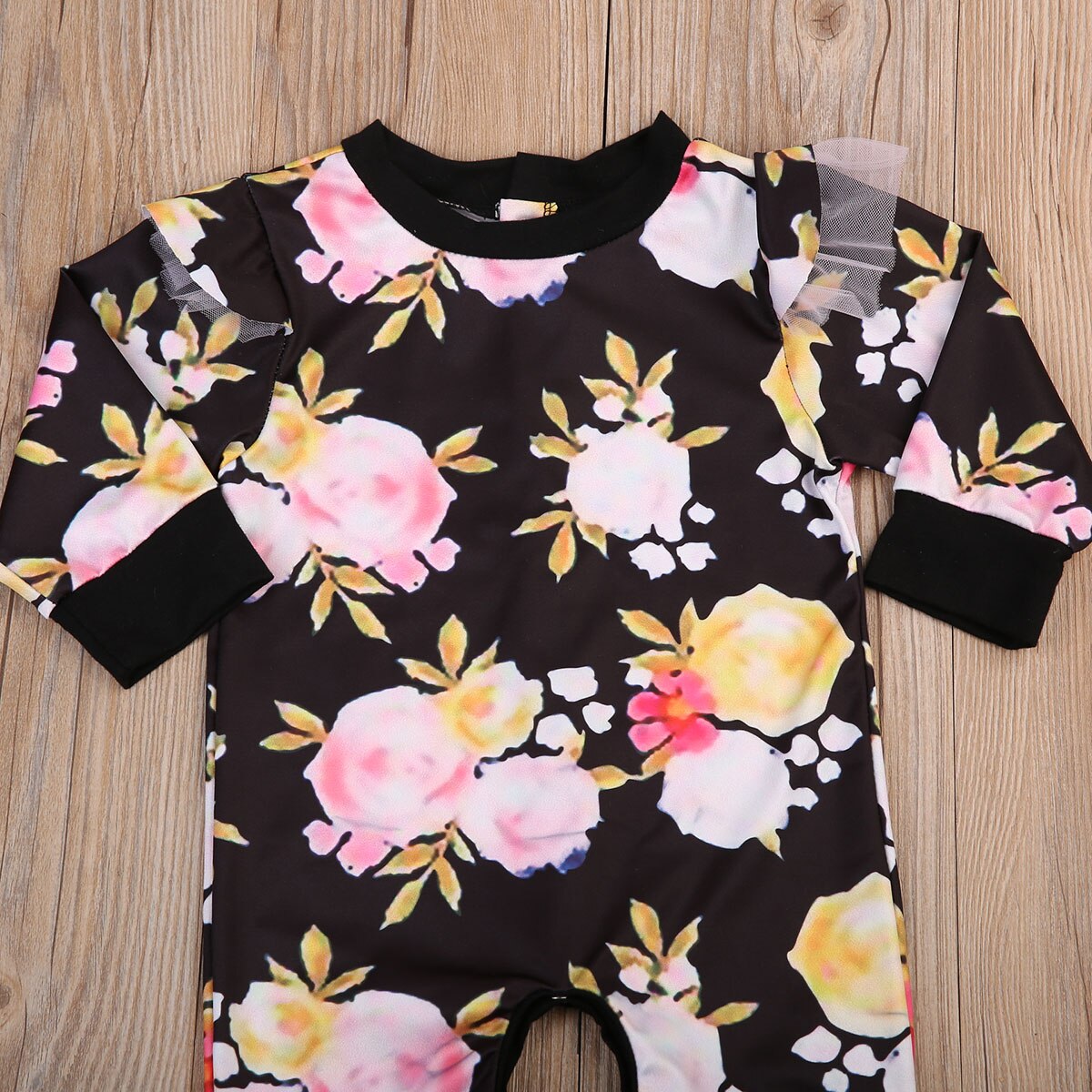 Newborn Kids Baby Girls Infant Cotton Floral Long Sleeve Romper  Outfits - ebowsos