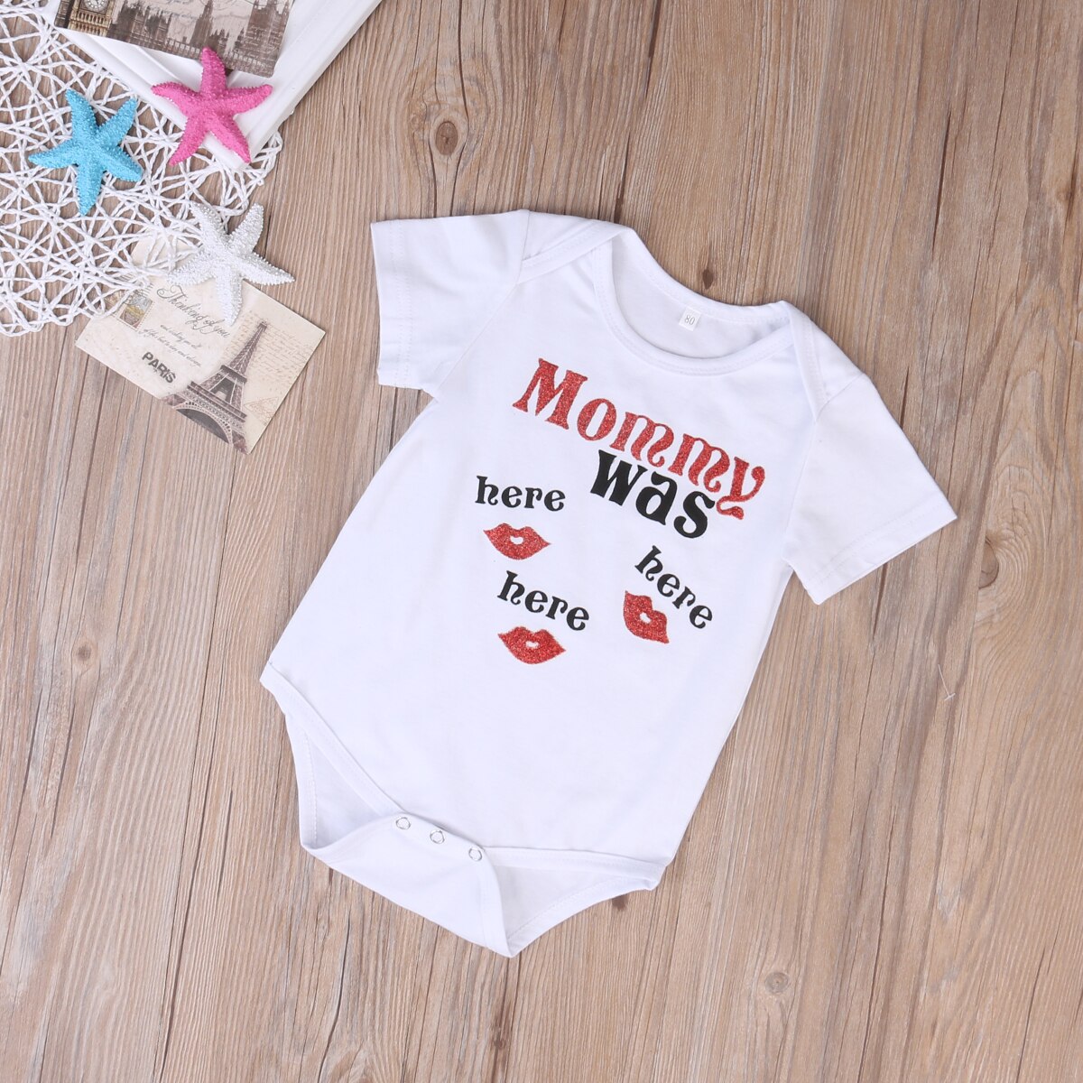 Newborn Kids Baby Mommy was Here Bodysuit One-piece Sunsuit Clothes 0-24M - ebowsos