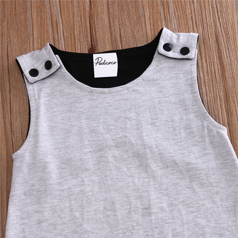 Newborn Kids Baby Rompers Boy Girls Infant Romper Sleeveless Jumpsuit Casual Baby Clothes Outfit 0-24M - ebowsos