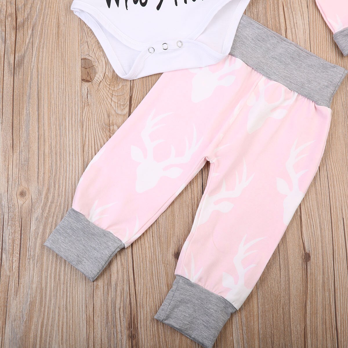 Newborn Long Sleeve Baby Boy Girls o-neck  Romper+Pants Set Deer Print Outfits Clothes set - ebowsos