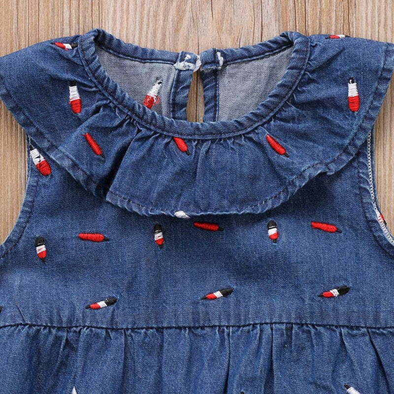 Newborn Summer Children Clothing Kids Baby Girls Jumpsuit Denim Bodysuit Clothes Denim Outfits - ebowsos