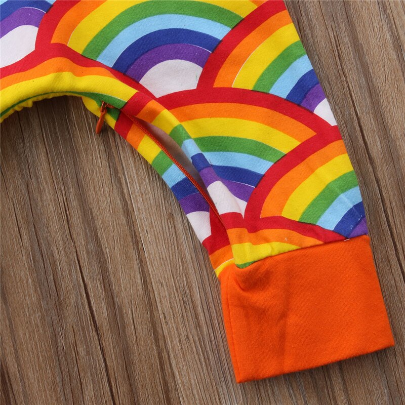 Newborn Toddler Baby Boy Girl Cute Cotton Sleeveless Rainbow Romper Cotton Jumpsuit Playsuit Outfit Clothes - ebowsos