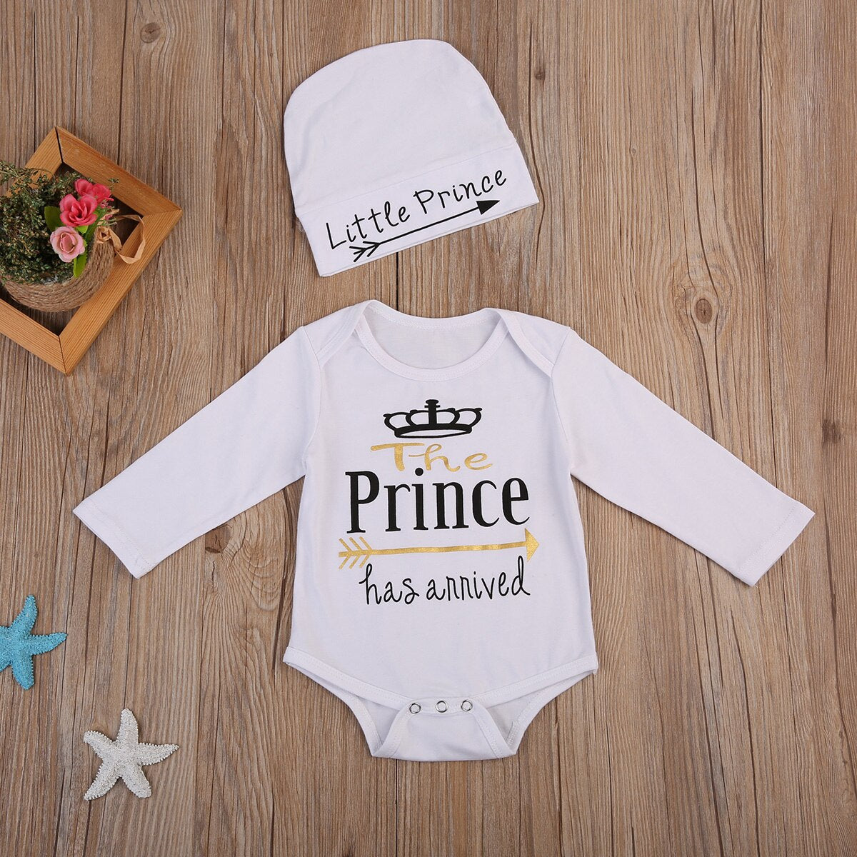 Newborn Toddler Baby Boy Prince Bodysuit Jumpsuit Clothes Outfits 0-24M - ebowsos