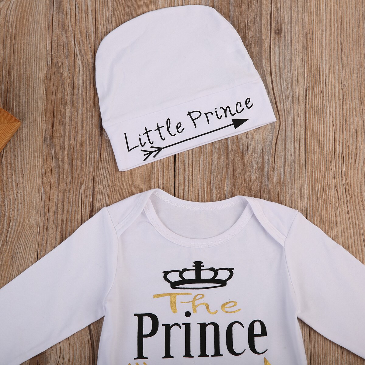 Newborn Toddler Baby Boy Prince Bodysuit Jumpsuit Clothes Outfits 0-24M - ebowsos