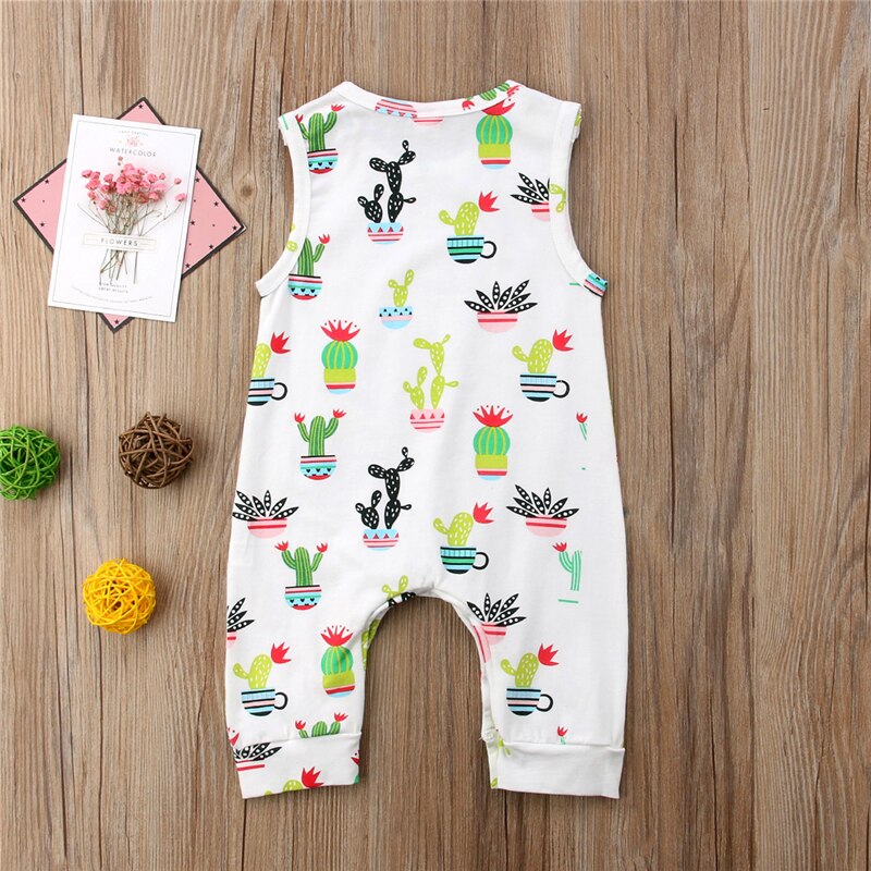 Newborn Toddler Baby Boys Girls Clothes Romper Sleeveless Cotton Casual Jumpsuit Outfits Clothing Baby Boy 0-3T - ebowsos