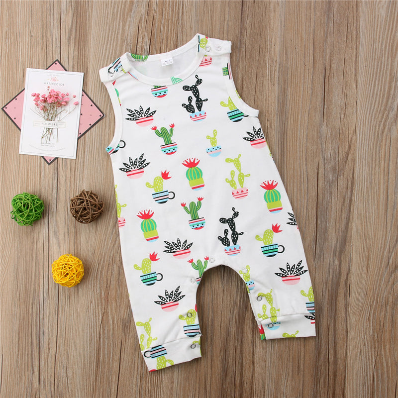 Newborn Toddler Baby Boys Girls Clothes Romper Sleeveless Cotton Casual Jumpsuit Outfits Clothing Baby Boy 0-3T - ebowsos