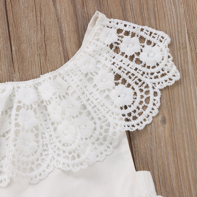 Newborn Toddler Baby Girl Princess Lace Romper Easter Costume for baby girl Cute Baby Birthday Clothes white jumpsuit - ebowsos