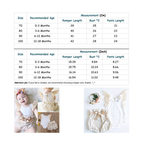 Newborn Toddler Baby Girl Rompers Lace Pants Shorts 2PCS Outfits Set Casual Puff Sleeve Floral Cotton Clothing - ebowsos