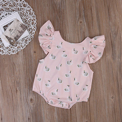 Newborn Toddler Baby Girls  Jumpsuit Bodysuit Infant Clothes One-Piece - ebowsos